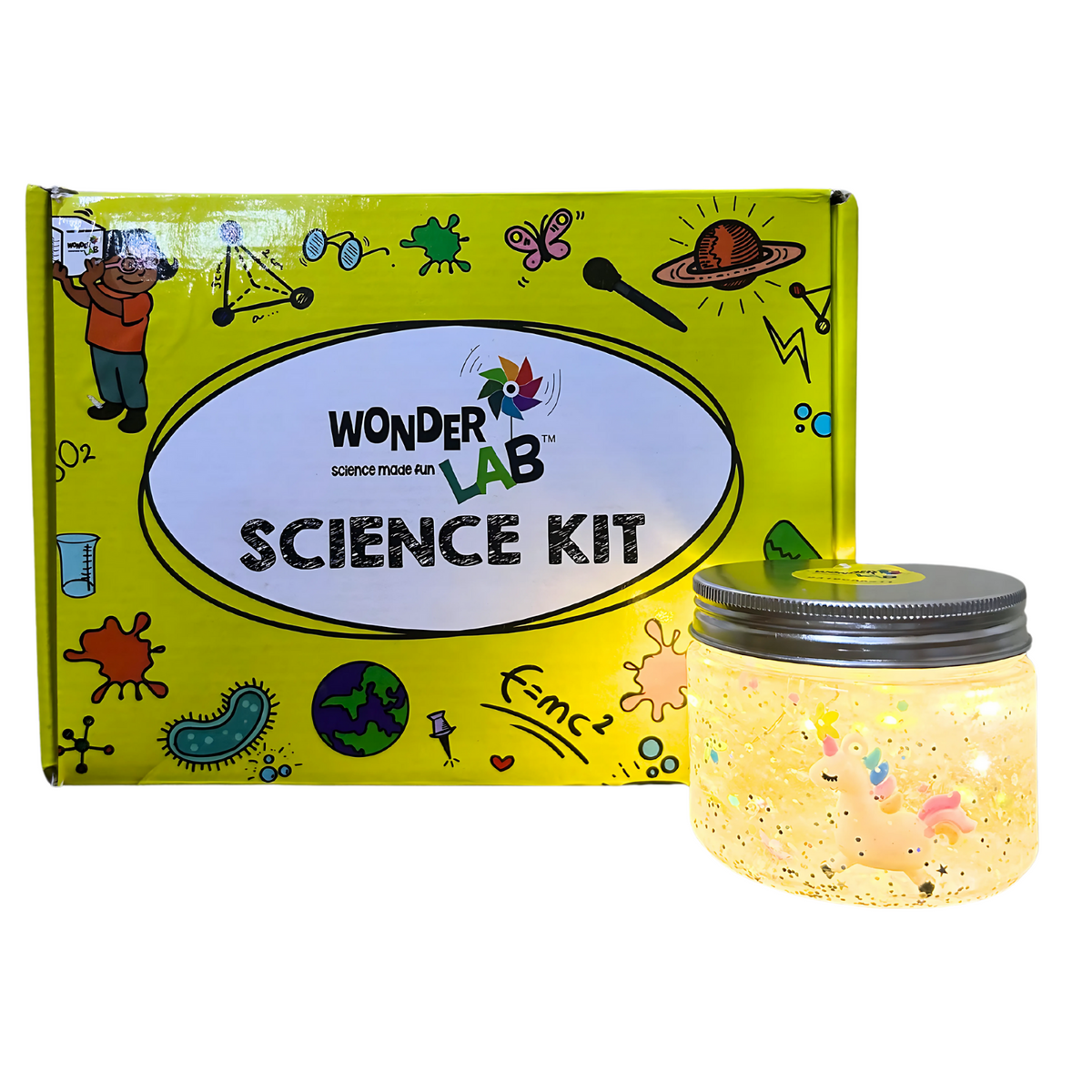 WonderLab Unicorn Glow Jar | Magical Unicorn Night Light & Kids Room Décor | DIY Science & Art Activity Kit | Creative Gift for Kids
