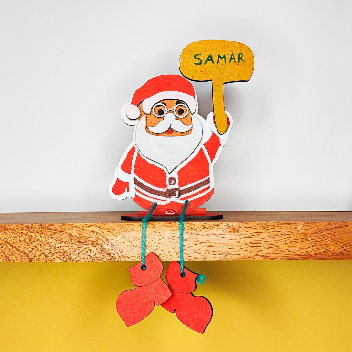 WonderLab Happy Feet Santa Kit for Kids | DIY Christmas Craft Activity Kit | STEM & Art Learning Toy | Creative Holiday Gift for Boys & Girls 3+ Years