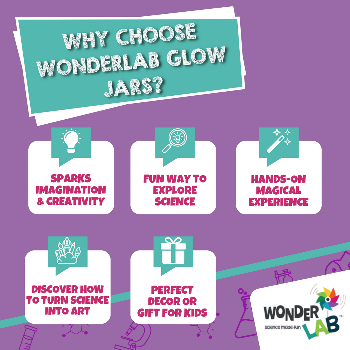 WonderLab Mermaid Glow Jar | Magical Mermaid Night Light & Kids Room Décor | DIY Science & Art Activity Kit | Creative Gift for Kids