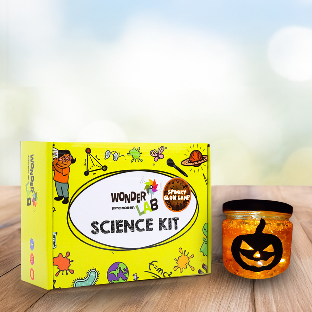 WonderLab Halloween Glow Jar Kit for Kids | DIY Science & Art Activity Kit | Spooky Season Creative Learning Toy | STEM & Art Gift for Boys & Girls 4+ Years
