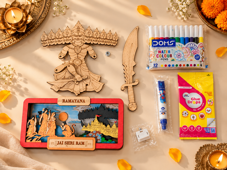 WonderLab's Ramayana Quest Kit for Children | DIY Craft Kit | Mythology-Inspired Learning Kit for Boys and Girls Aged 5–10+ Years | Ramayana DIY Activities | Creative Craft Kit | Festive Gift | Birthday Gift | STEM and Learning Kit