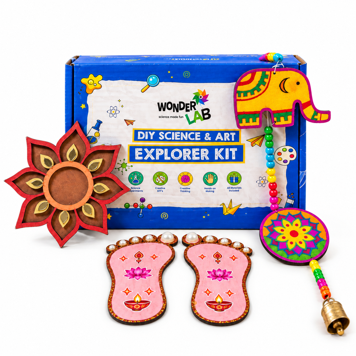 WonderLab's Diwali Utsav Decor Kit for Children | DIY Festive Craft Kit | Diwali Decoration Kit for Boys and Girls Aged 5–10+ Years | Traditional Indian Art and Craft Kit | Creative Learning Activities | Festive Gift | Birthday Gift | Return Gift