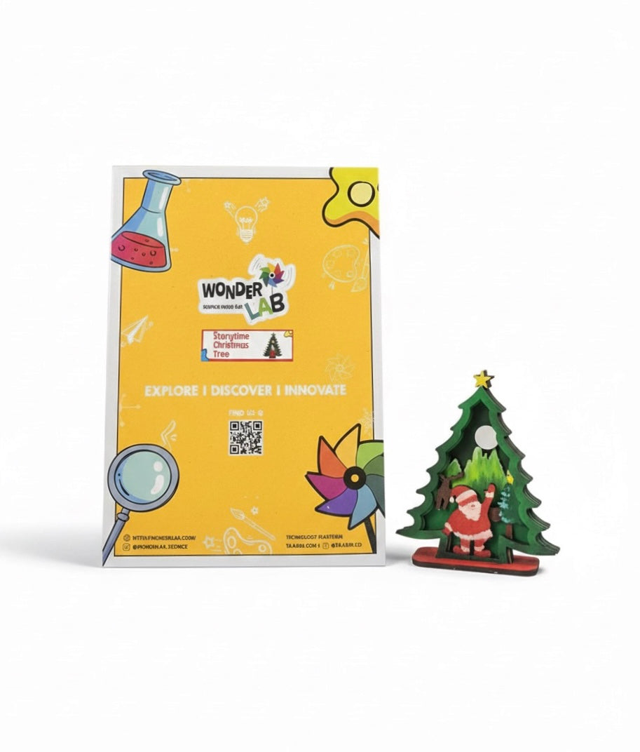WonderLab Storytime Christmas Tree Kit for Kids | DIY Christmas Craft Activity Kit | STEM & Art Learning Toy | Creative Holiday Gift for Boys & Girls 3+ Years