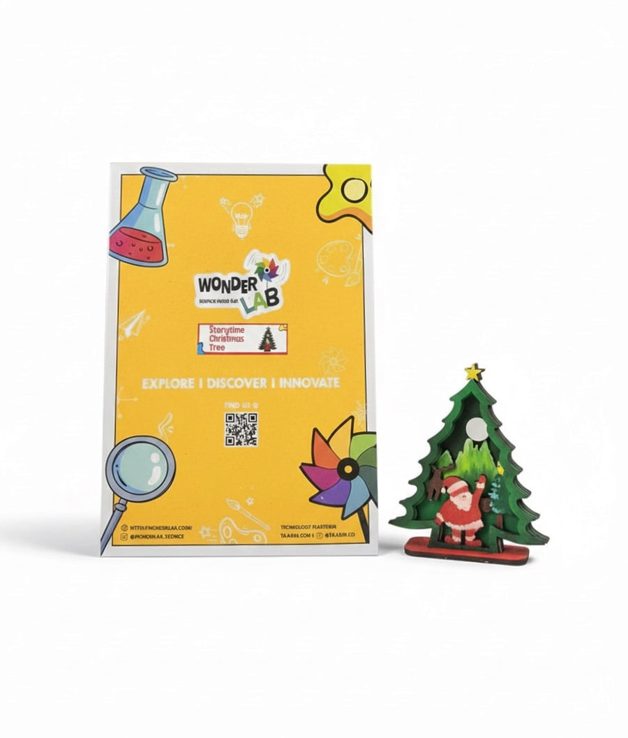 WonderLab Storytime Christmas Tree Kit for Kids | DIY Christmas Craft Activity Kit | STEM & Art Learning Toy | Creative Holiday Gift for Boys & Girls 3+ Years