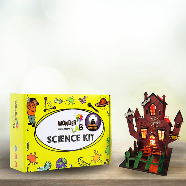 WonderLab’s Spooky Haunted House DIY Kit for Children | Halloween Special | STEM + Art Kit | Fun Learning Kit | Return Gift | Holiday Activity Kit | For Boys and Girls Aged Above 3 Years