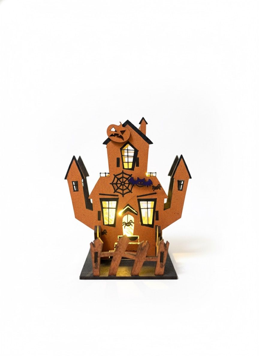 WonderLab Spooky Haunted House DIY Kit for Kids | Halloween Craft Activity Kit | STEM & Art Learning Toy | Creative Holiday Gift for Boys & Girls 3+ Years