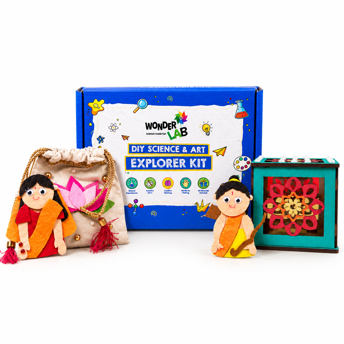 WonderLab’s Diwali Magic Kit for Children | DIY Festive Craft Kit | Diwali Decoration Kit for Boys and Girls | Creative Learning Kit | Cultural Activity Kit | STEM-Inspired DIY Kit | Festive Gift for Children | Diwali Return Gift