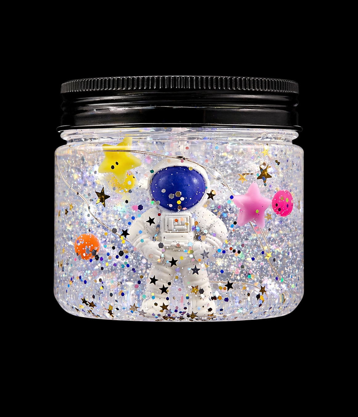 WonderLab Cosmic Adventure Glow Jar | Space-Themed Night Light & Kids Bedroom Décor | DIY Science & Art Activity Kit | Creative Gift for Kids