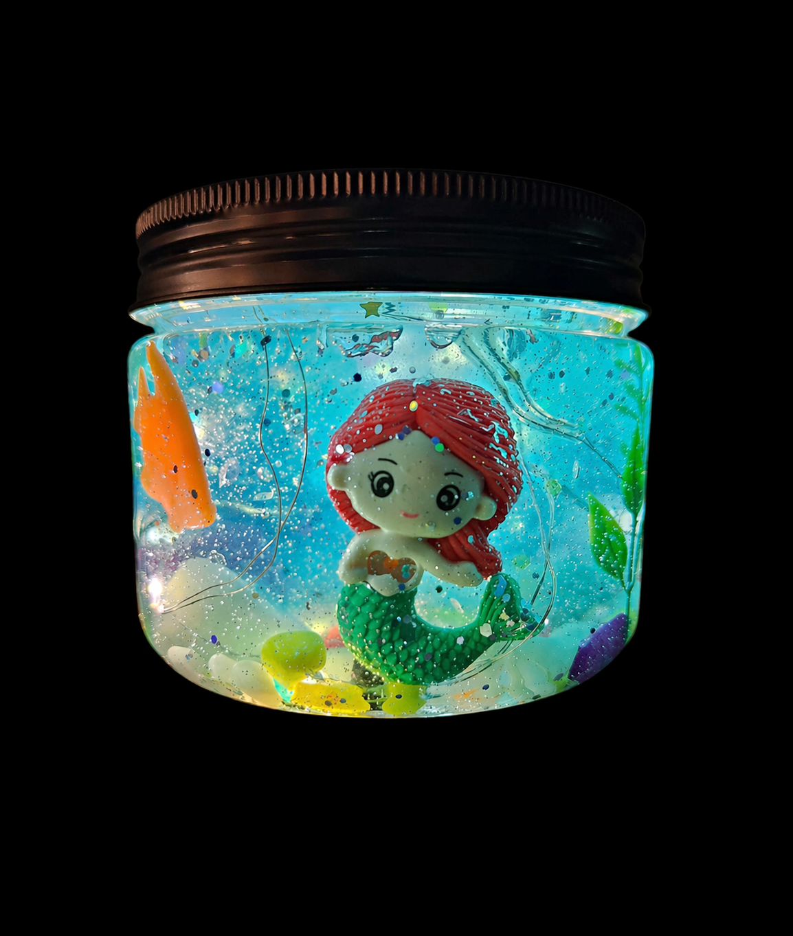 WonderLab Mermaid Glow Jar | Magical Mermaid Night Light & Kids Room Décor | DIY Science & Art Activity Kit | Creative Gift for Kids
