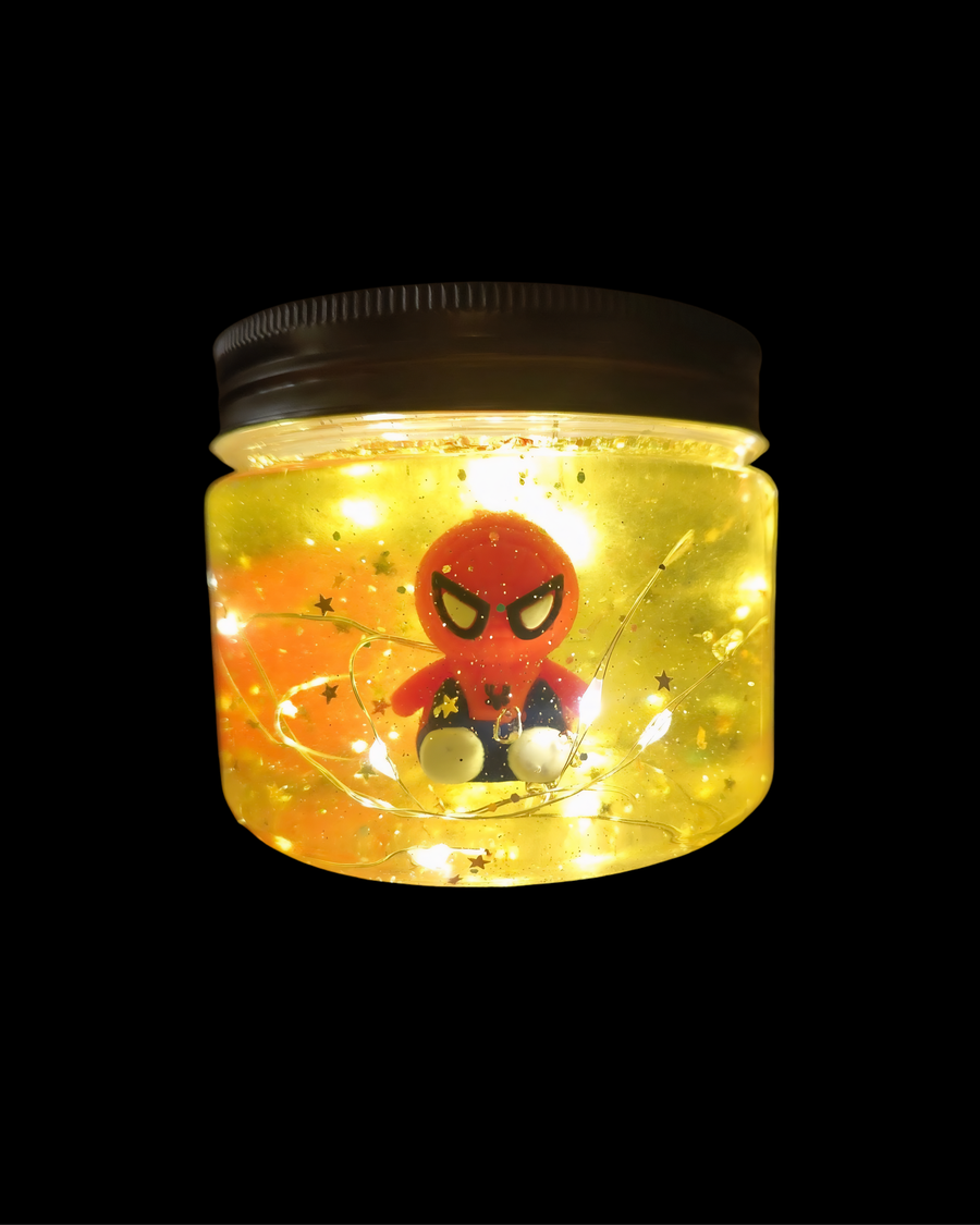 WonderLab Super Hero Glow Jar | LED Night Lamp & Superhero-Themed Kids Room Décor | DIY Science & Art Activity Kit | Creative Gift for Kids