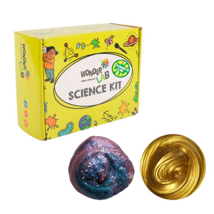 WonderLab Shimmery Slime Kit for Kids | DIY Science Activity Kit | Glittery Slime Making Set | Fun Learning Creative Toy & Birthday Gift for 5+ Years