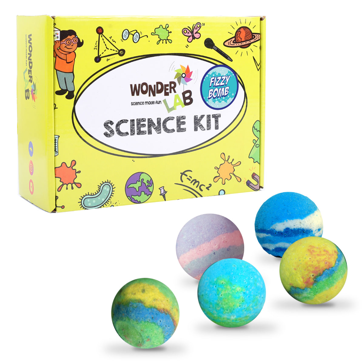 WonderLab Bath Bomb Making Kit for Kids | DIY Science & Craft Activity Kit | Create Bath Bombs, Soaps & Shimmery Scrubs | STEM Learning Gift for Boys & Girls 6-12 Years