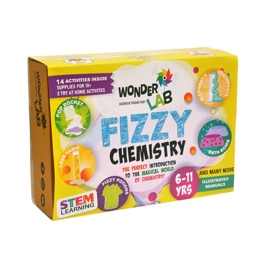 WonderLab Fizzy Chemistry Kit for Kids | DIY Science Experiment Activity Set | Fun STEM Learning Toy with Creative Experiments | Educational Birthday & Return Gift for 6+ Years