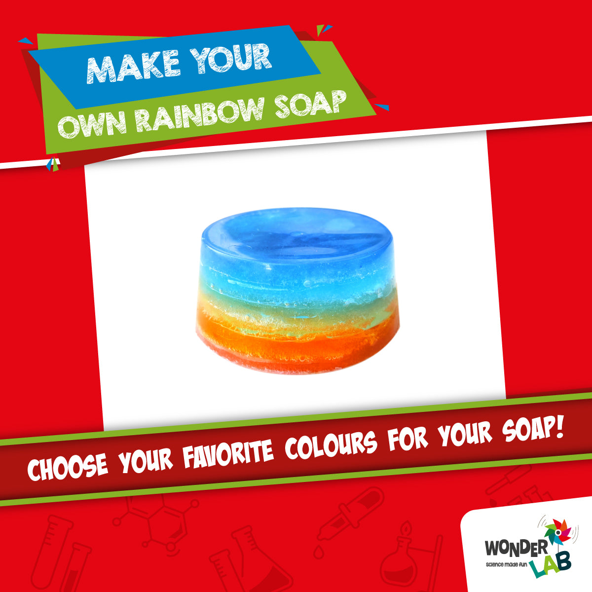 WonderLab Rainbow & Unicorn Spa Lab Kit for Kids | DIY Science Activity Kit | Soap Making, Bath Bombs & Shimmery Scrub Craft Set | STEM Learning Gift for Boys & Girls 6-12 Years