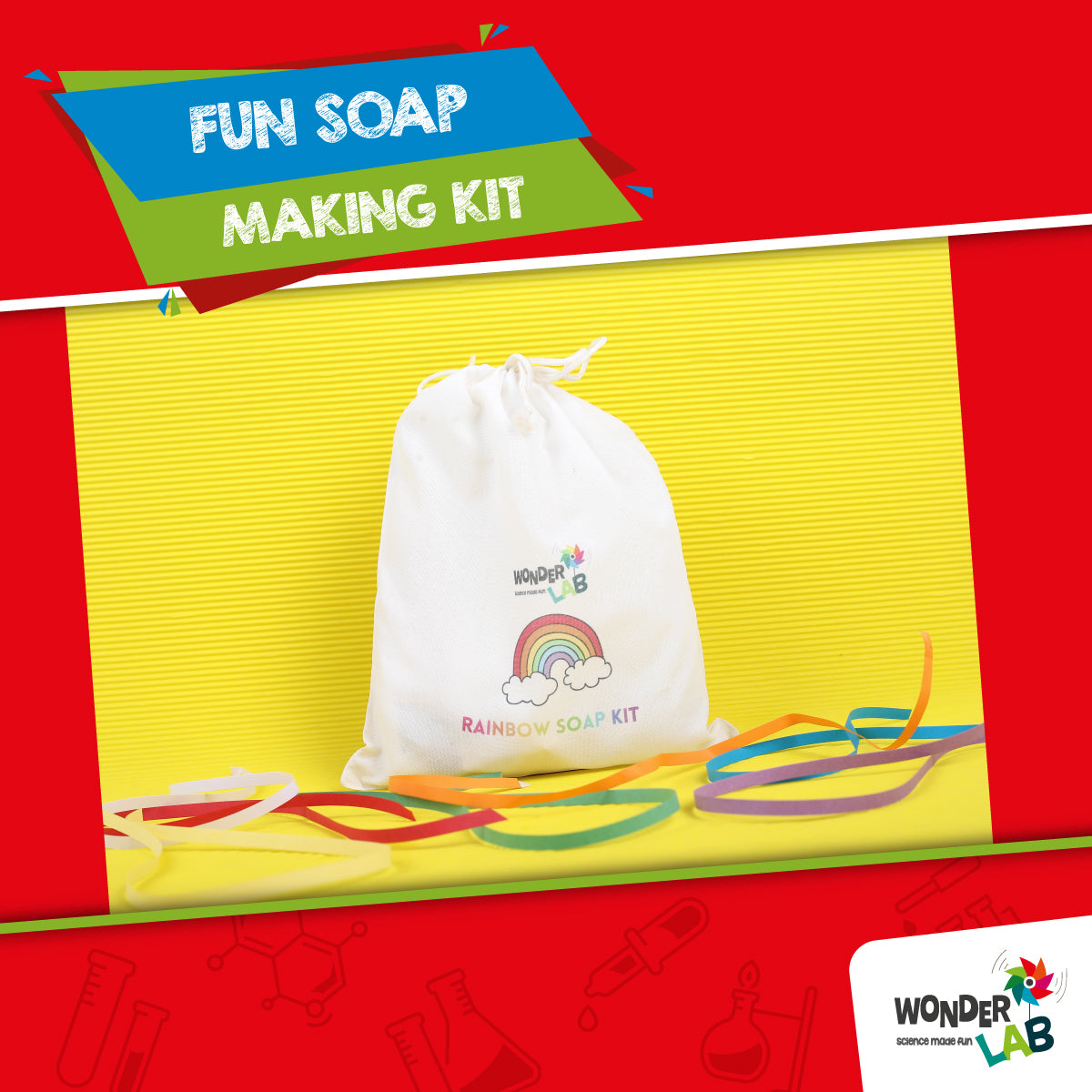 WonderLab Rainbow & Unicorn Spa Lab Kit for Kids | DIY Science Activity Kit | Soap Making, Bath Bombs & Shimmery Scrub Craft Set | STEM Learning Gift for Boys & Girls 6-12 Years