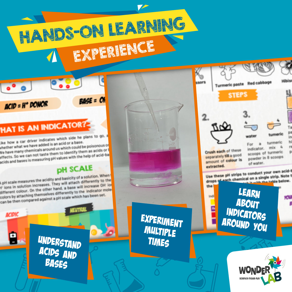 WonderLab DIY Chemistry Kit for Kids | Colourful Chemistry Experiment Activity Set | STEM Learning Science Toy with Hands-On Experiments | Educational Gift for Boys & Girls 10+ Years